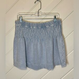 Aerie Feeling Femme Mini Skirt in Light Wash Blue, Size Large